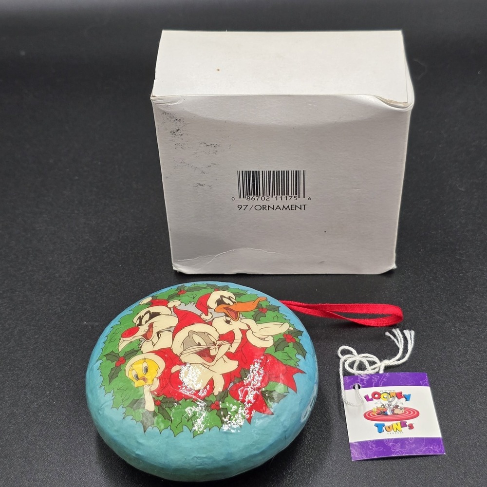 Warner Bros Matrix Looney Tunes Taz Bugs Christmas Ornament 1997 Vintage
